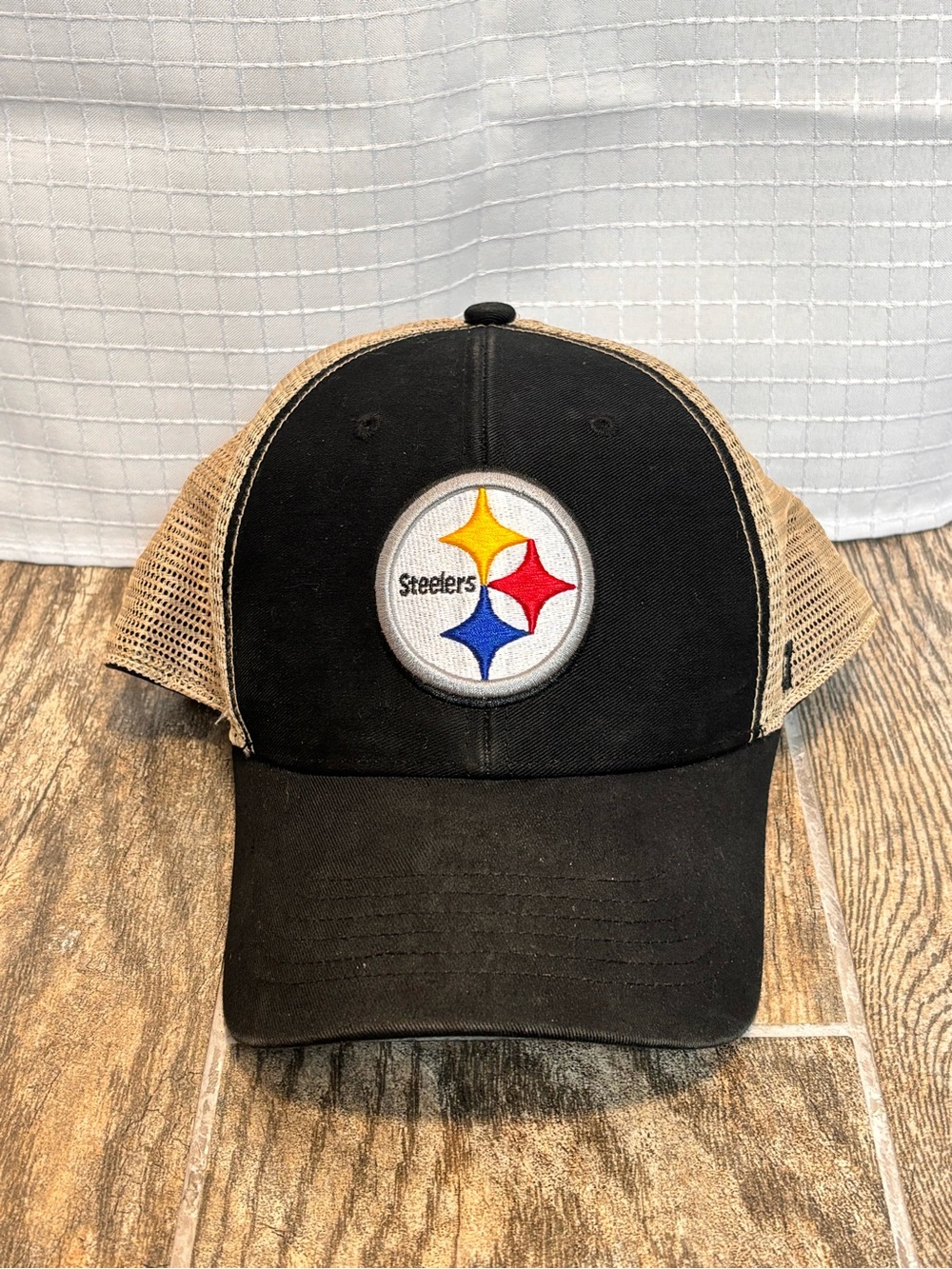 Pittsburgh Steelers 47 Brand Franchise Mesh Flex Fitted Hat Cap NFL Black